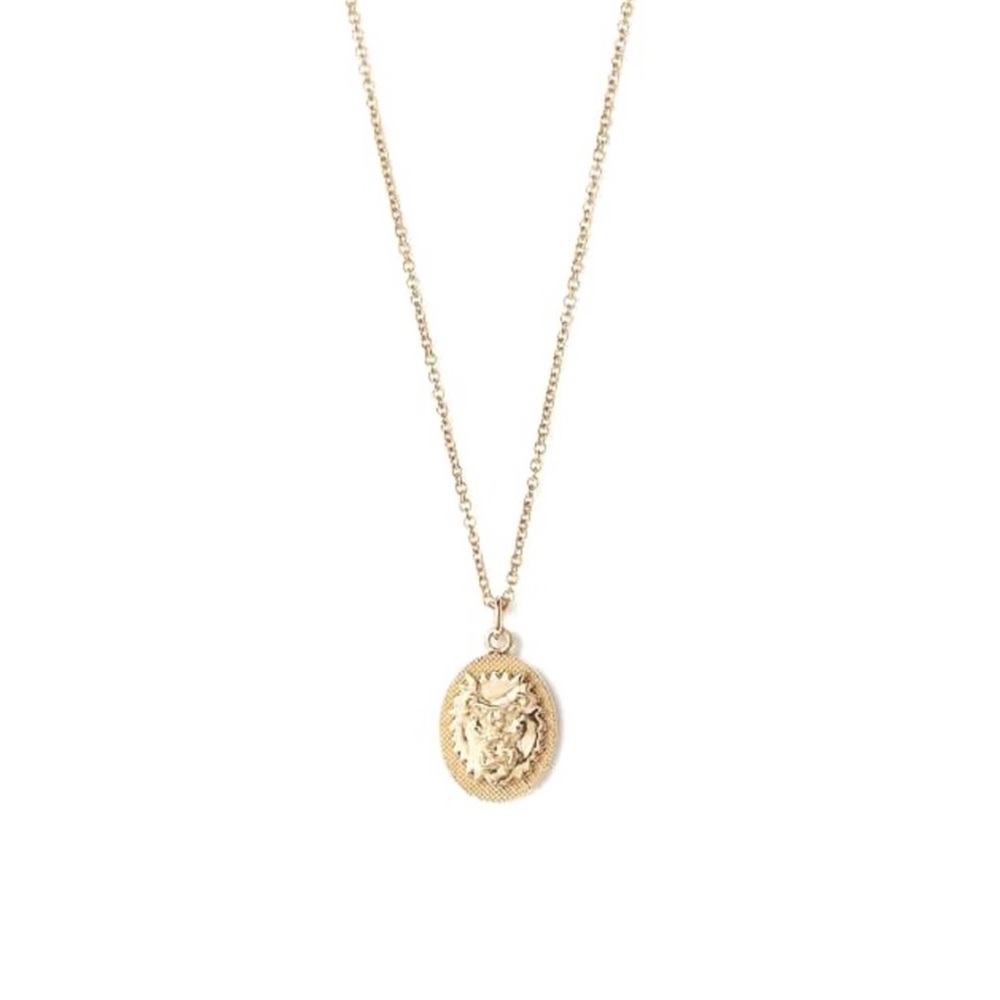 Mejuri Gold Vermeil Strength Tarot Card Necklace.